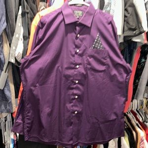 Purple Dress shirt with handkerchief